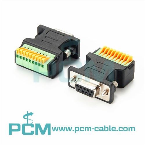 DB9 женски към 9-щифтов клемен блок