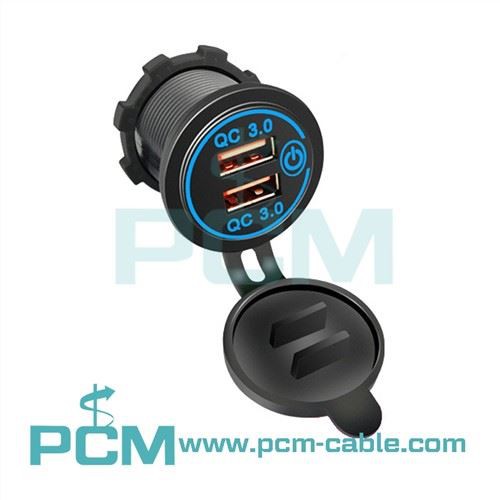 QC 3.0 USB гнездо за зарядно устройство със сензорен превключвател