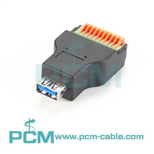 USB 3.0 Гнездо 10-щифтов клемен блок