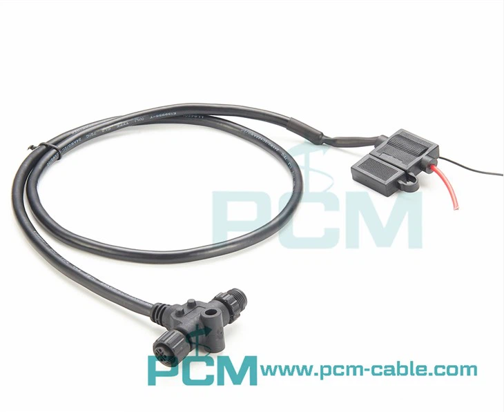 M12 Tee Power Cable With fuse
