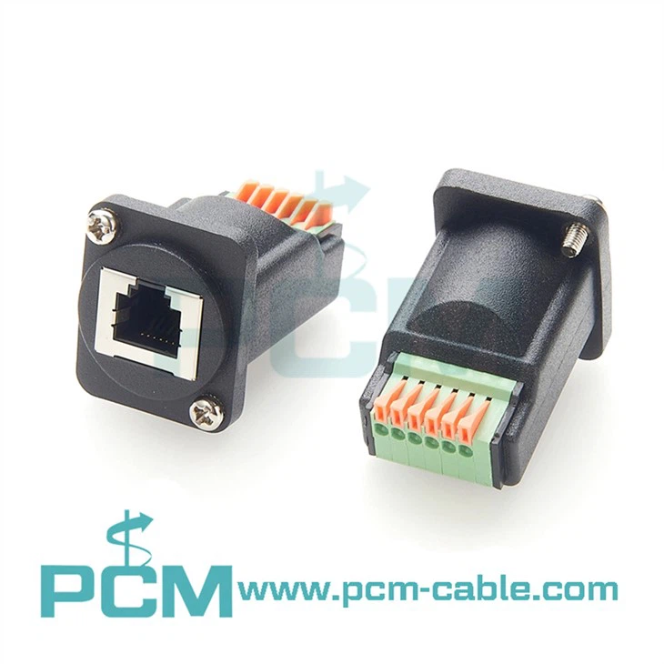 RJ12 6P6C към адаптер на клемен блок