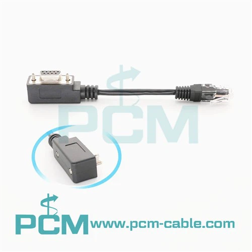 Angled DB9 женски към RJ45 мъжки сериен адаптер