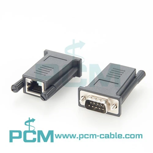 RJ45 към DB9 мъжки кросоувър адаптер, съвместим с Avocent ADB0037