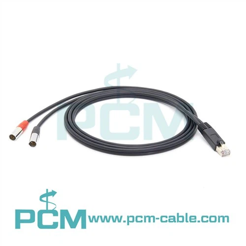 RJ45 мъжки към двоен мини XLR мъжки кабел
