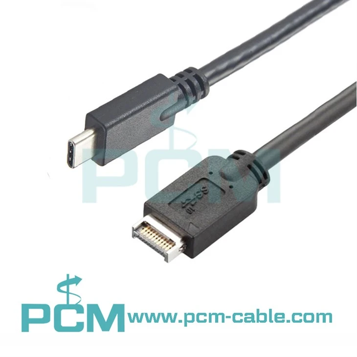 USB 3.1 конектор на предния панел Type-E мъжки към Type-C мъжки кабел
