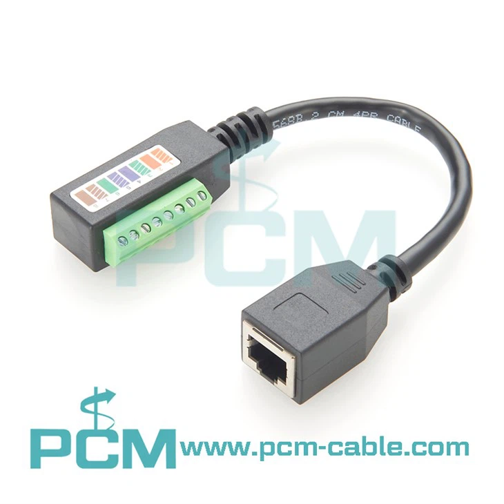 RJ45 female socket to 8-Pin terminal adapter