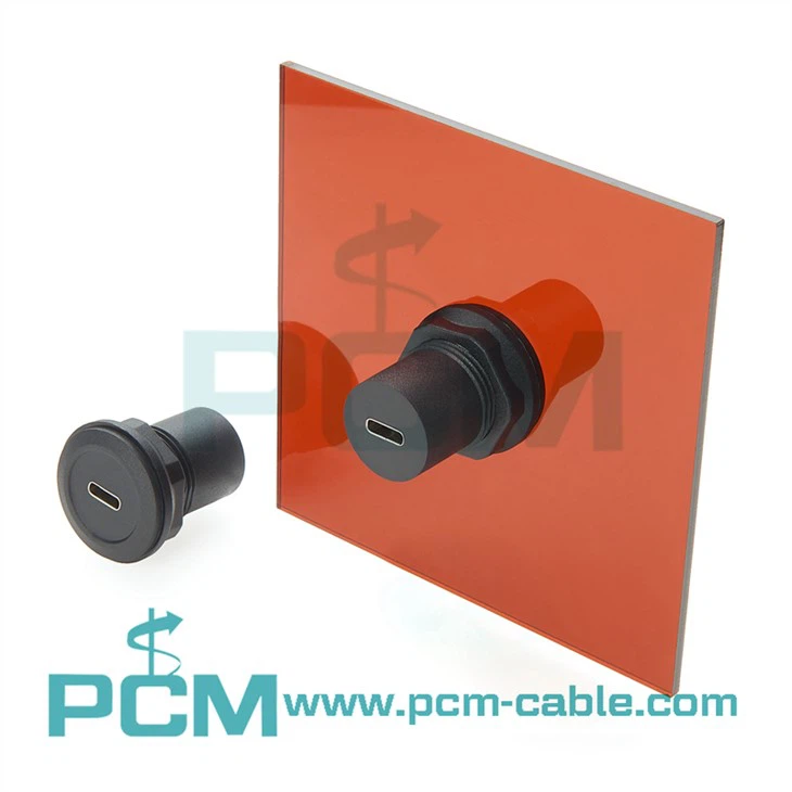 USB C female to female panel mount coupler