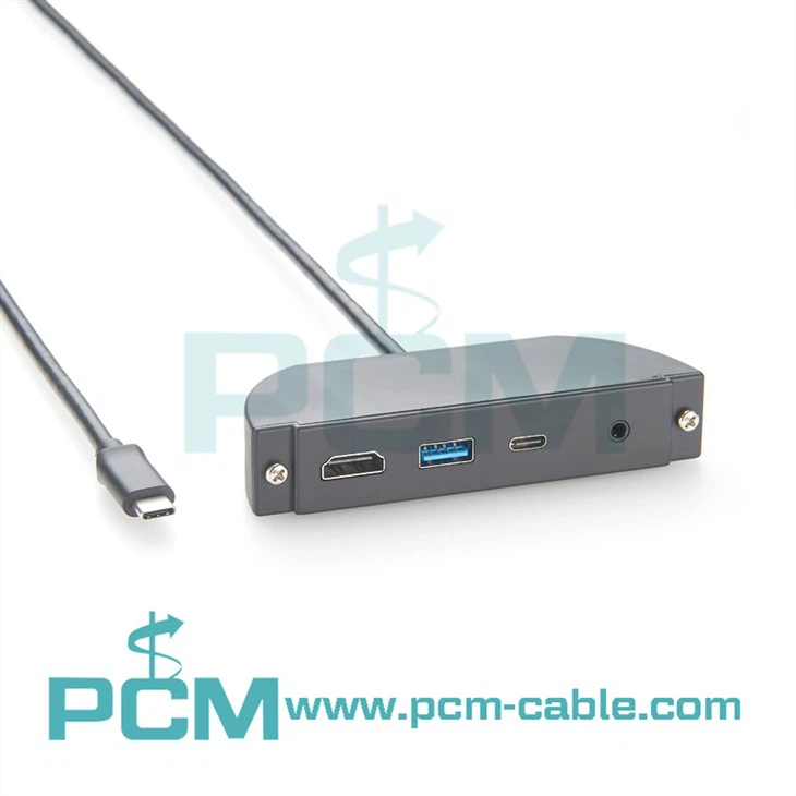 Compact USB-C Panel Mount Hub with HDMI, USB 10Gbps & Audio Interface