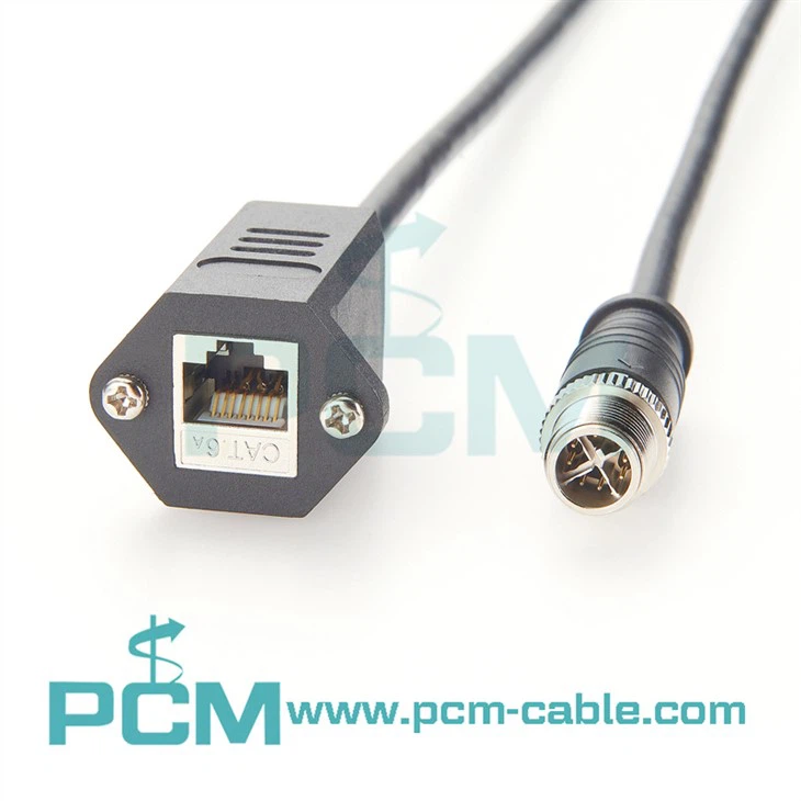 Кабел категория 6A High Flex M12 X, кодиран към кабел RJ45