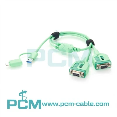 2-портов USB към DB9 сериен адаптерен кабел с FTDI чипсет