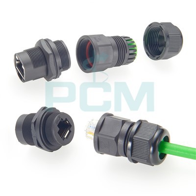 IP67 Водоустойчив RJ45 съединител за монтиране на преграден панел