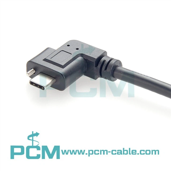 USB 3.1 SuperSpeed C-C Cable 1M Single Screw Lock Type C Male 10Gbps Industrial